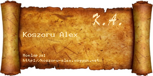 Koszoru Alex névjegykártya