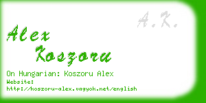 alex koszoru business card